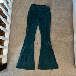 blue stretchy flare pants